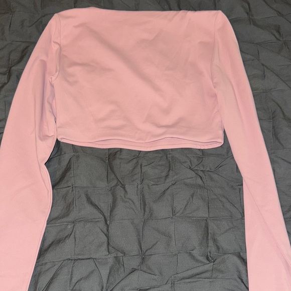 Aritzia Light Pink Long Sleeve Crop Top S - Picture 2 of 3